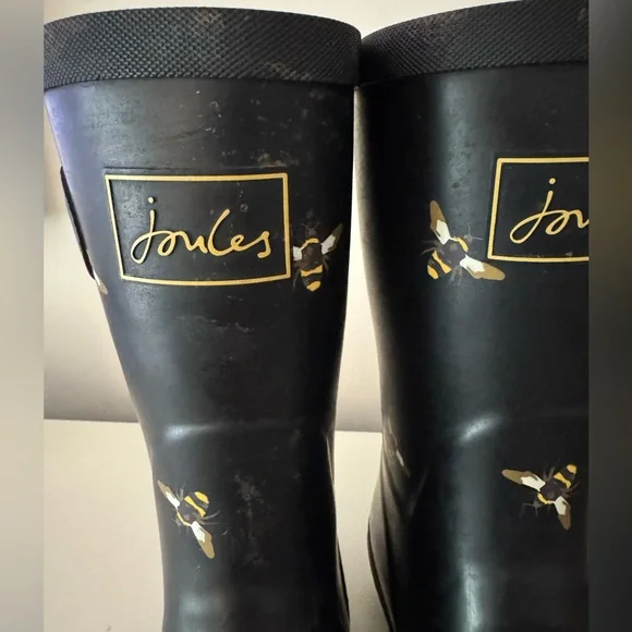 Joules Navy Bee Patterned Rain Boots - Picture 2 of 6